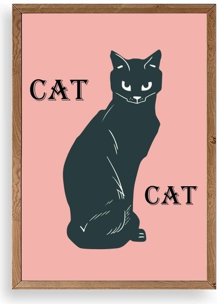 Cat Ahşap Çerçeveli Tablo