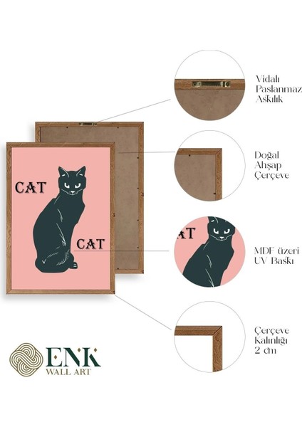 Cat Ahşap Çerçeveli Tablo fırsatları