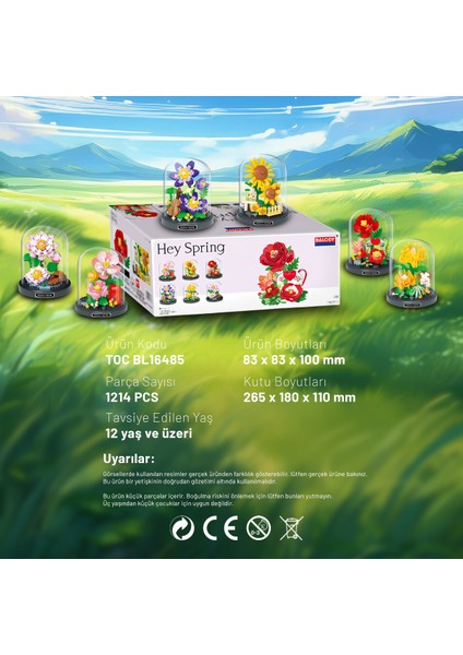 6'lı Fanuslu Mini Çiçek Serisi Yapı Bloğu Seti – 1214 Parça indirimleri