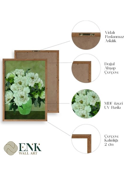 Çiçekler Ahşap Çerçeveli Tablo fırsatları