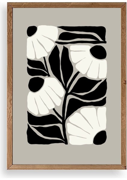 Çiçek Ahşap Çerçeveli Tablo