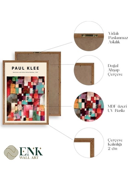 Paul Klee Üçlü Ahşap Çerçeveli Tablo fırsatları