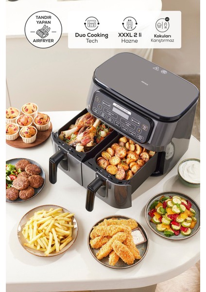 Air Pro Cook Duo Tandır 4+4 Litre Airfryer Stargold 8 Kişilik fiyatları