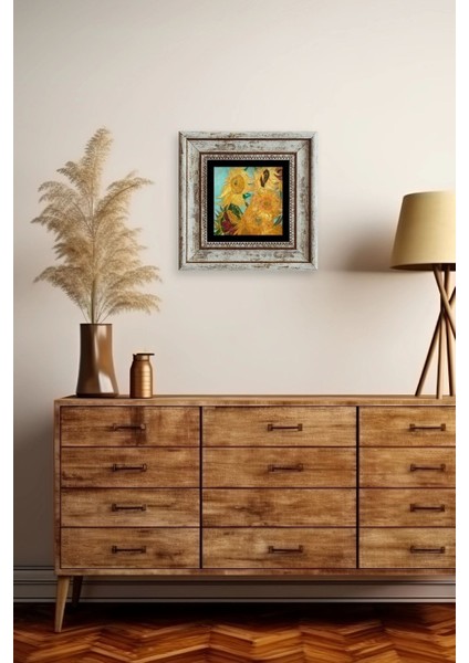 Ayçiçeği Çerçeveli Taş Tablo fiyatları