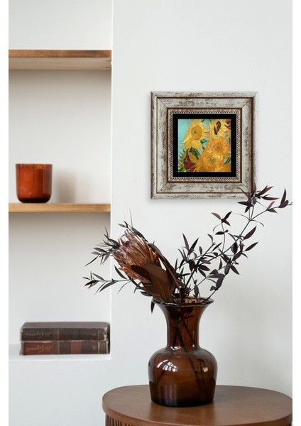 Ayçiçeği Çerçeveli Taş Tablo modelleri