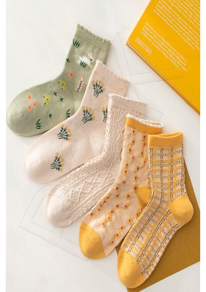 5'li Desenli Kadın Çorap