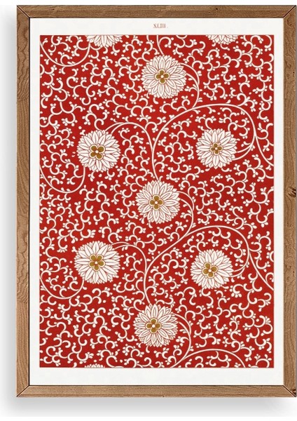 Çiçekler Ahşap Çerçeveli Tablo