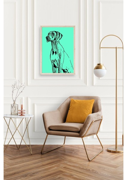 Köpek Ahşap Çerçeveli Tablo fiyatları