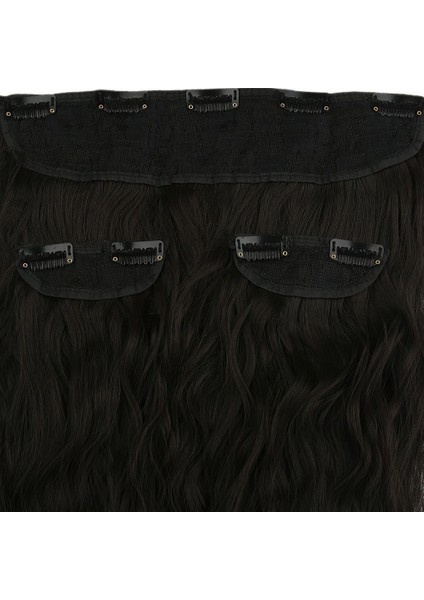 Fiber Sentetik Kabarık Dalgalı Yarım Ay + 2 Yan Çıt Çıt / Kahverengi fiyatları