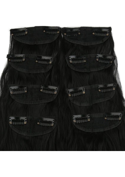 Fiber Sentetik Kabarık Dalgalı 8 Parça Çıt Çıt / Siyah fiyatları