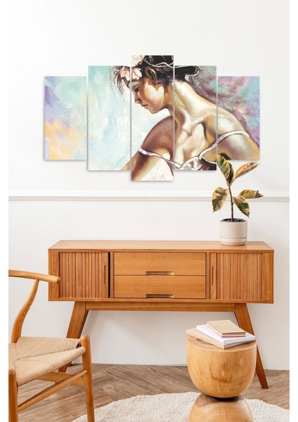 Kadın Hüzün 5 Parçalı Mdf Tablo fiyatları