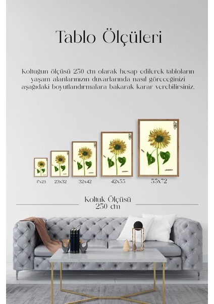 Ayçiçeği Ahşap Çerçeveli Tablo indirimleri