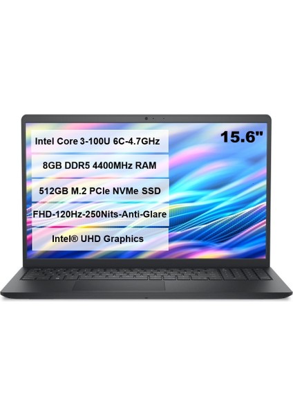 15 Intel Core3-100U 8GB DDR4 RAM 512GB M.2 SSD 15.6" FHD Ubuntu DC15250