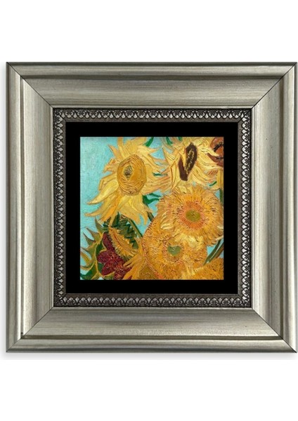 Ayçiçeği Çerçeveli Taş Tablo