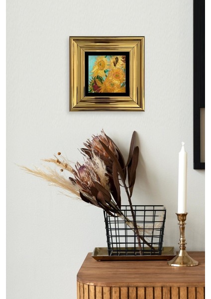 Ayçiçeği Çerçeveli Taş Tablo fiyatları