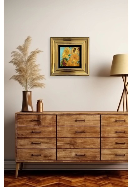 Ayçiçeği Çerçeveli Taş Tablo modelleri