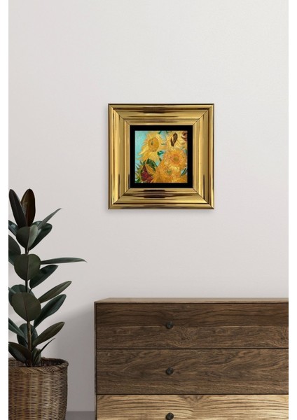 Ayçiçeği Çerçeveli Taş Tablo indirimleri