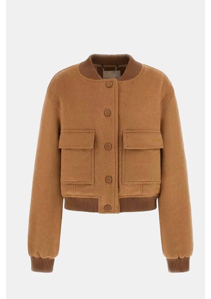 Lorenza Kadın Kahverengi Yün Karışımlı Bomber Ceket W5BL20WGVR2-F1AX