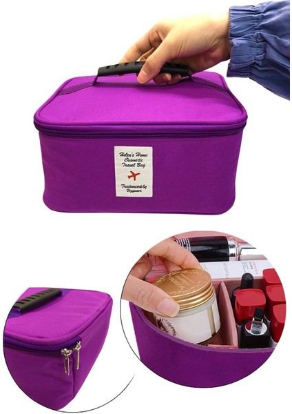 Mor Seyahat Makyaj Çantası, Düzenleyici ve Aksesuar Seti 24X21X11 cm fiyatları
