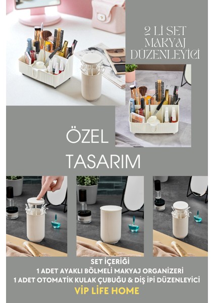 2'li Makyaj Organizeri ve Kulak Çubuğu, Diş Ipi Düzenleyici Set fiyatları