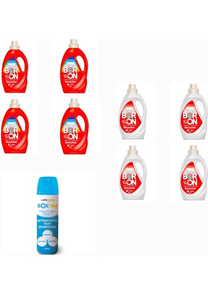 Doğal Mineralli Sıvı Çamaşır Deterjanı Renkli ve Beyazlar Için 208 Yıkama+ Bortam Dezenfektan