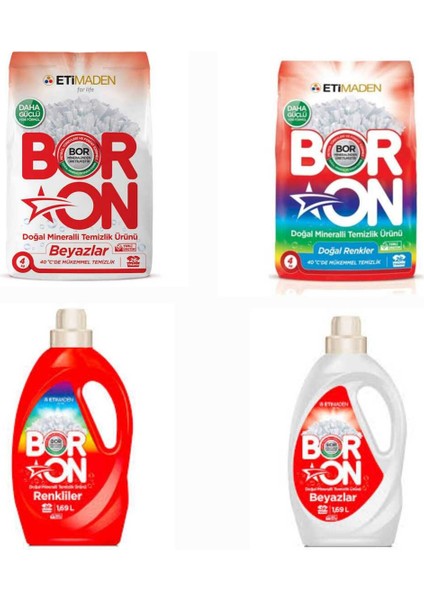 Doğal Mineralli Çamaşır Deterjanı Toz ve Sıvı Form Renkli ve Beyazlar Için 104 Yıkama