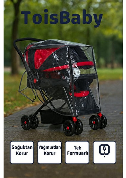 Bebek Arabası Yağmurluğu Tek Fermuarlı Pencereli Sağlığa Uygun Yağmur Koruma Aksesuarı fiyatları