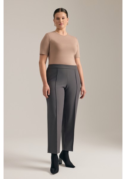 Antrasit Kemeri Pile Detaylı Pantolon