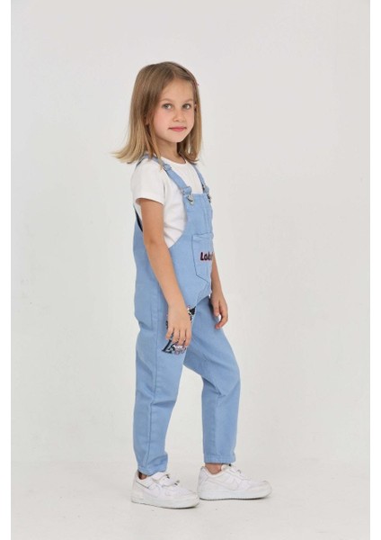 Kız Çocuk Slopet Çocuk Kot Tulum Labubu Mor Desenli fiyatları