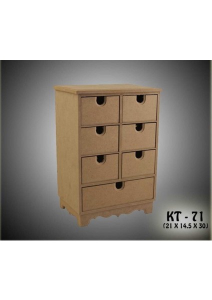 Ahşap Çok Amaçlı 7 Çekmeceli Dekoratif Organizer Kutu