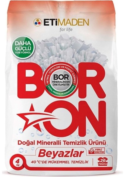 Boron Çamaşır Makinesi Deterjanı Doğal Toz Beyazlar Için 4kg