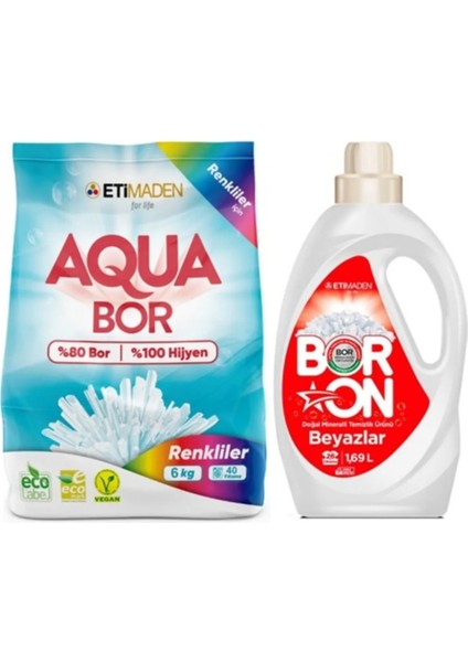 Doğal Mineralli Toz Çamaşır Deterjanı 6 kg 40 Yıkama + Sıvı Beyazlar Için 26 Yıkama
