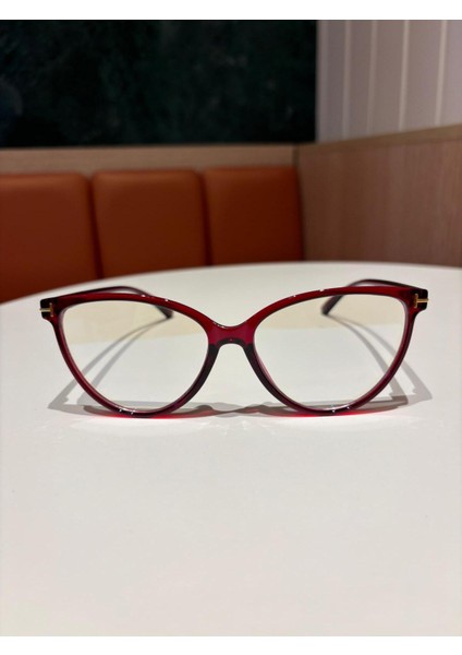 River Bordo Cat Eye Metal Aksesuarlı Mavi Işık Korumalı Blue Block Gözlük 58 Ekartman fiyatları