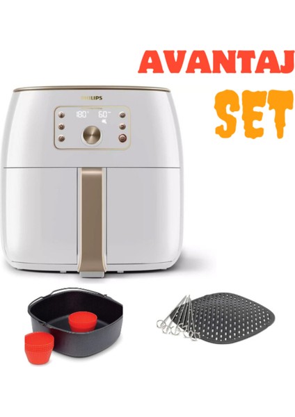 Geniş Kapasiteli Akıllı Fritöz Seti, Tüm Aksesuarlar ve Hediye Lambader ile