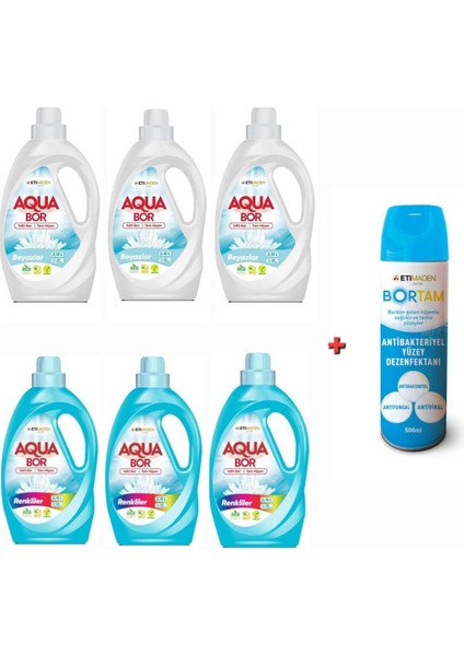 Beyazlar ve Renkliler Için Sıvı Çamaşır Deterjanı 6*2.15 L 198 Yıkama Sıvı + Dezenfektan