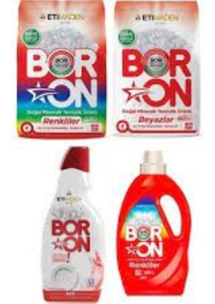 Boron Toz Renkliler Toz Beyazlar Sıvı Bulaşık Deterjanı Sıvı Renkliler 4 Lü Paket