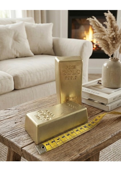 1 kg Altın Külçe Görünümlü Dekoratif Obje (2 Adet) | Dekoratif Altın Bar | Lüks Masa Süsü fiyatları