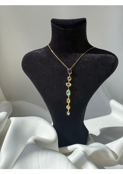 Pirinç Renkli Zirkon Taşlı Model Gold Renk 7 Element Kadın Y Kolye fiyatları