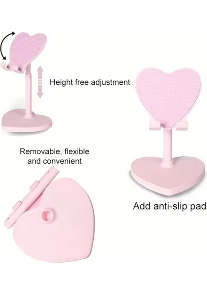 Sevimli Kalp Figürlü Ayarlanabilir Yükseltilebilir Telefon ve Tablet Tutucu fiyatları