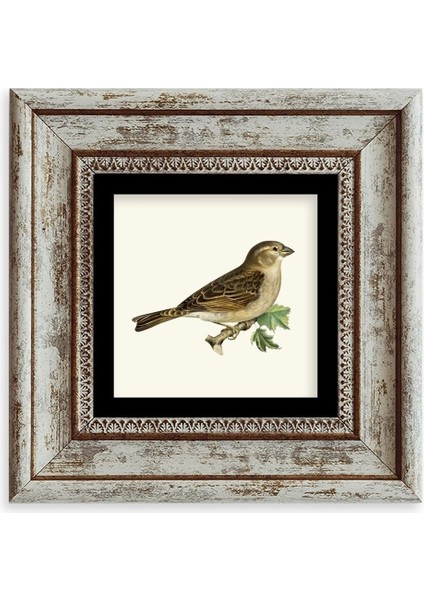 Serçe Çerçeveli Taş Tablo