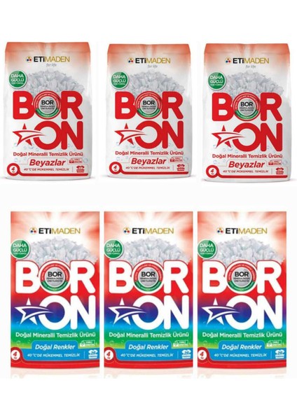 Boron Doğal Mineralli Toz Çamaşır Deterjanı Renkli ve Beyazlar Için 24 kg 154 Yıkama