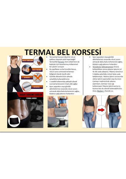 Medikal Unisex Termal Ter Sauna Bandı Korsesi Zayıflama Bel Mide Sargısı