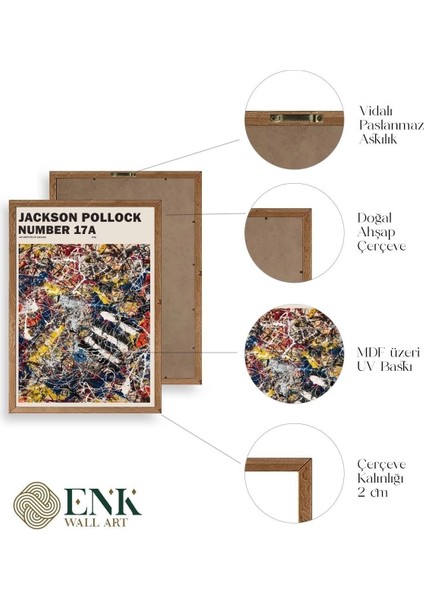 Jackson Polloc Ahşap Çerçeveli Tablo fırsatları
