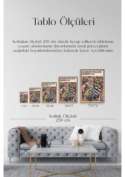 Jackson Polloc Ahşap Çerçeveli Tablo indirimleri