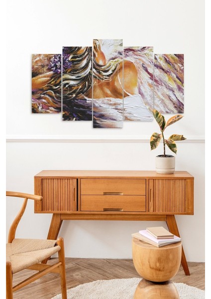 Kadın Hüzün 5 Parçalı Mdf Tablo