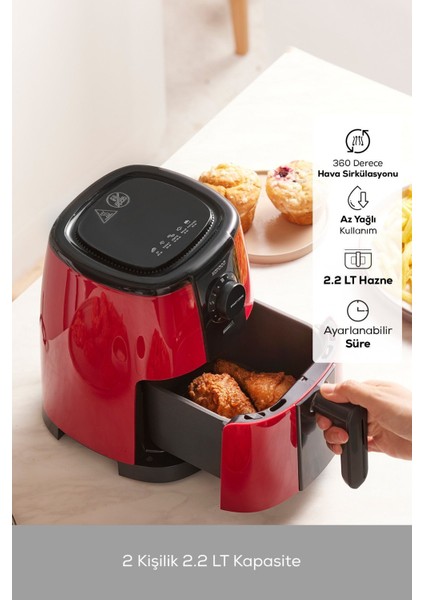 Mini Airfryer 60 Dakika Zaman Ayarlı, Kompakt ve Pratik Kullanım fiyatları