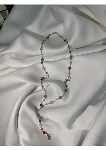 Pirinç Renkli Zirkon Taşlı Model Gold Renk Kadın Y Kolye