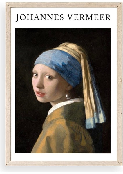 Inci Küpeli Kız Ahşap Çerçeveli Tablo