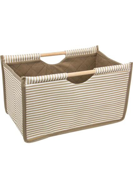 Şık Tahta Saplı Mini Kutu Organizer 32X17X15 cm Kahverengi, Düzen ve Saklama