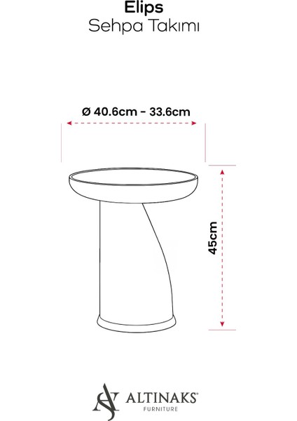 Elips 3'lü Sehpa,yan Sehpa,zigon Sehpa - Kumtaşı (Açık Bej) & Traverten Desenli Tabla indirimleri
